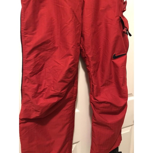 Women's NIKE ACG Snow Pants, Size 8-10, Red Orange with Blue Piping - Picture 3 of 16